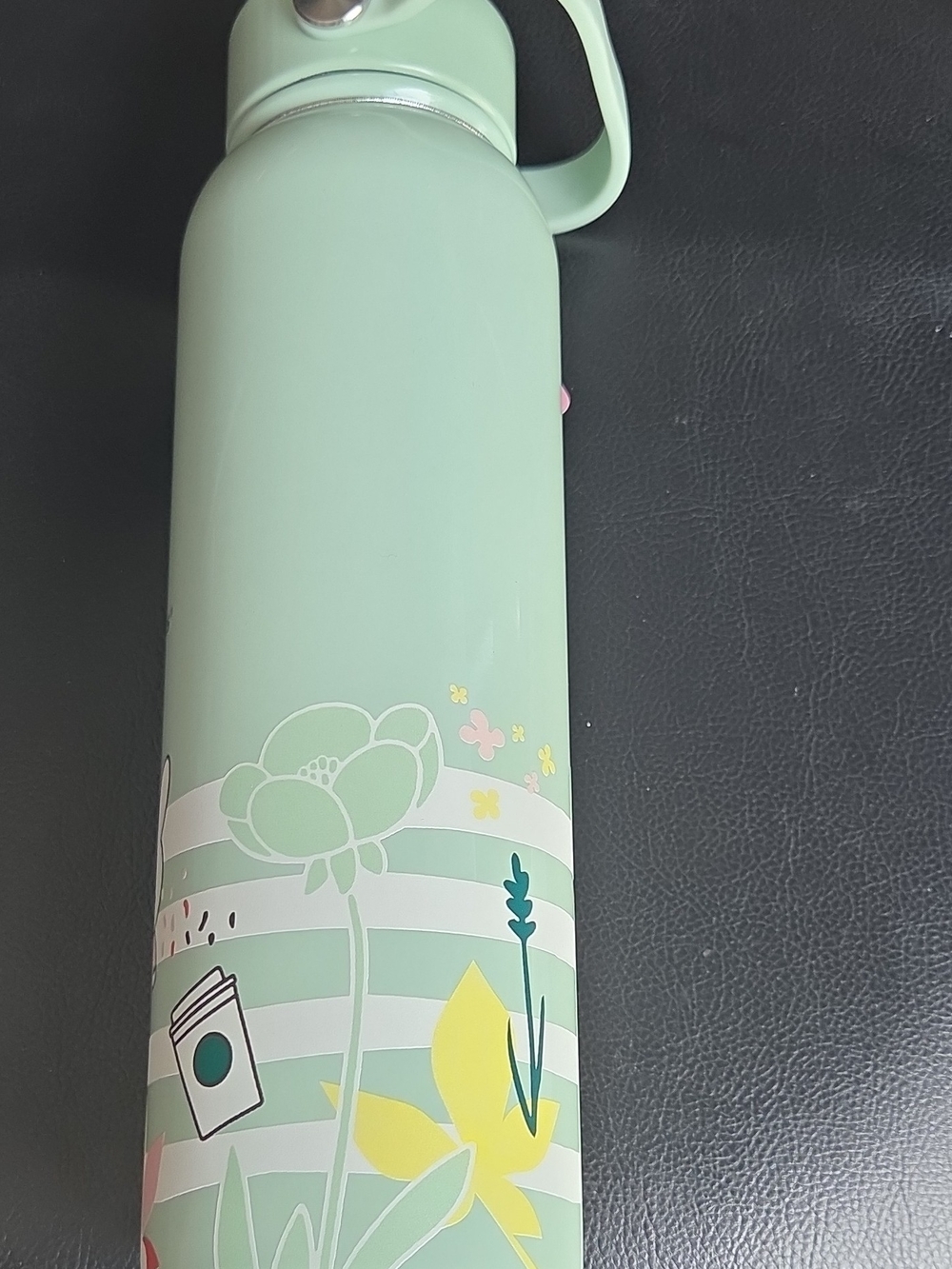Starbucks Mint Green Floral Stainless Steel Water Bottle
